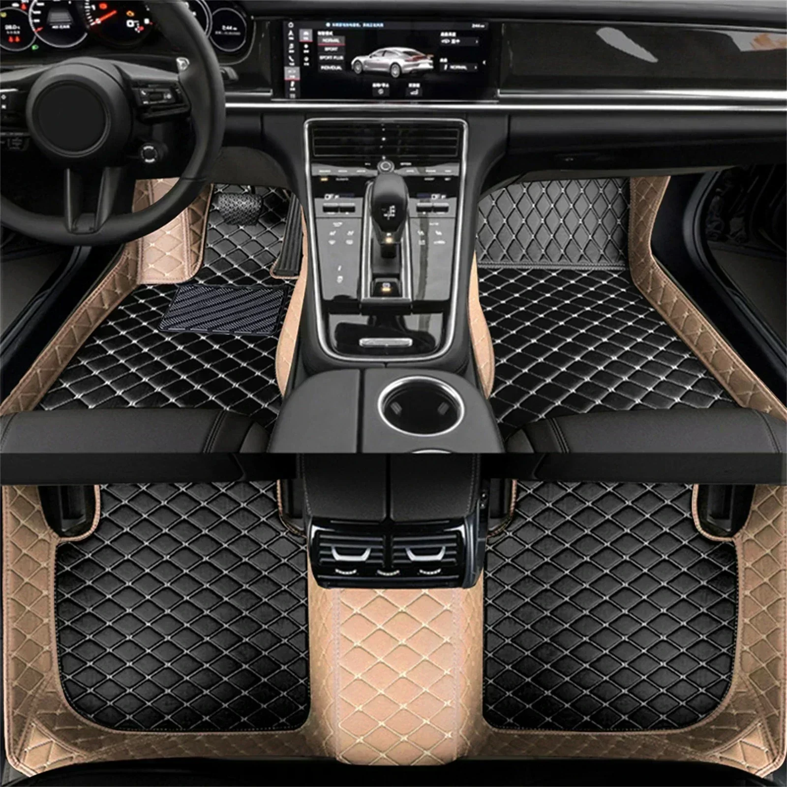 Color Splicing Car Floor Mats  - Car Floor Mat ulasan dan harga